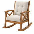 Schaukelstuhl 70 x 95 x 105 cm Holz Naturholz Beige gepolstert Landhausstil
