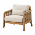 Sessel 78 x 82 x 86 cm Holz Seilgeflecht Beige Natur Wohnsessel