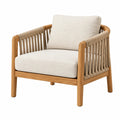 Sessel 76 x 76 x 78 cm aus Holz und Seilgeflecht in Natur Beige
