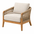 Sessel 76 x 78 x 80 cm Holz Geflecht Beige Natur Boho Loungesessel