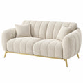 2-Sitzer Sofa 180 x 88 x 78 cm in Creme mit Bouclé-Bezug und Metallfüßen im modernen Stil