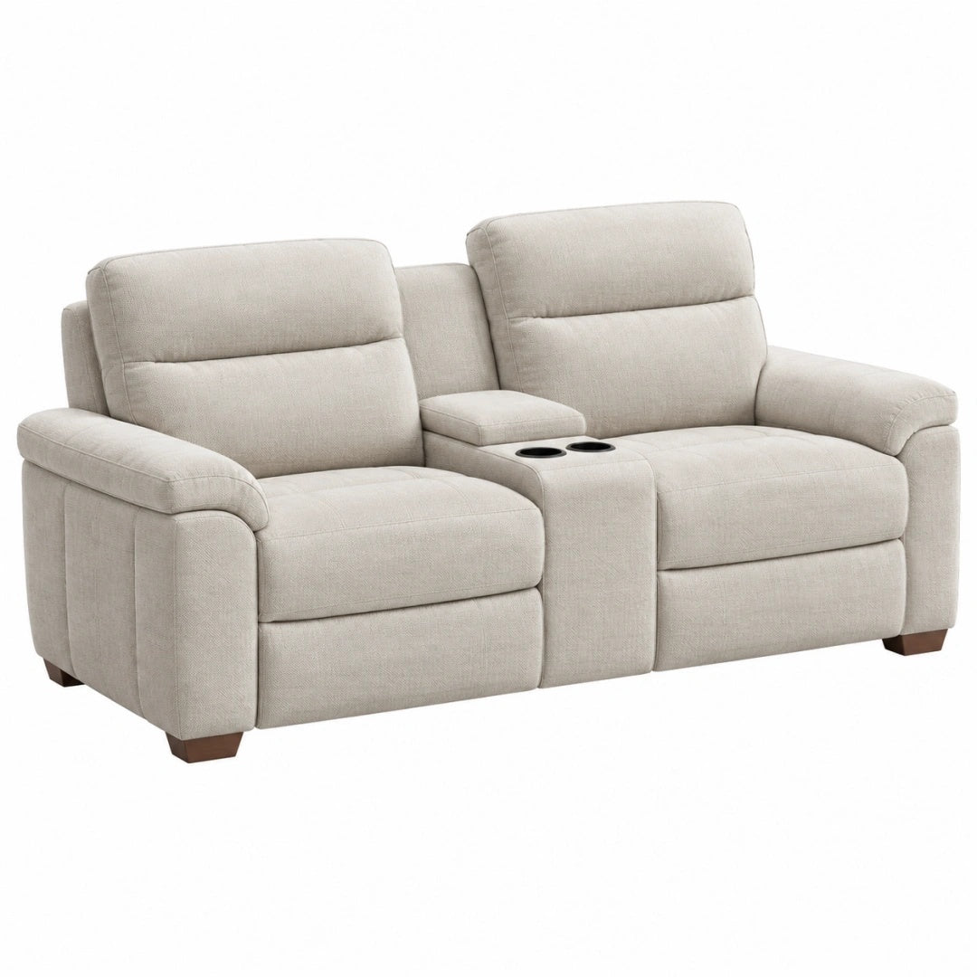 2-Sitzer Sofa 165 x 95 x 102 cm Stoff Beige mit Getränkehaltern